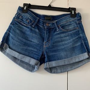 MOTHER Cuffed Medium Blue Denim Shorts Sz. 26